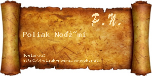 Poliak Noémi névjegykártya